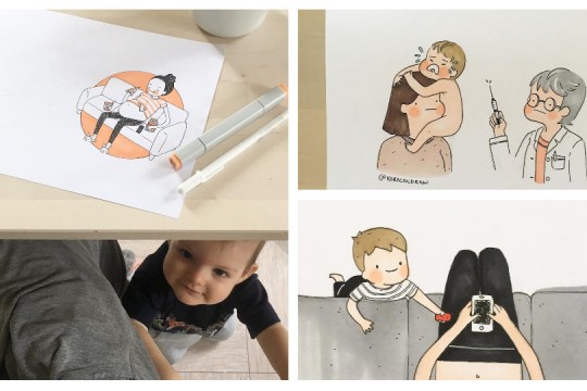 O mămică ilustrează cum e să stai cu un copil acasă