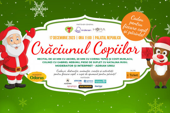 Formația Akord și îndrăgiții Corina Țepeș și Costi Burlacu vor susține un recital de excepție la Crăciunul Copiilor 2023