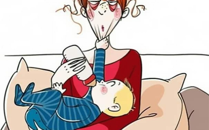 Ilustrații amuzante despre cum e să fii proaspăt mămică