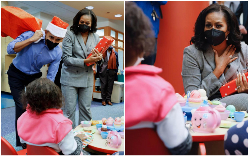 Fapte bune: Michelle și Barack Obama, ajutoarele lui Moș Crăciun într-un spital