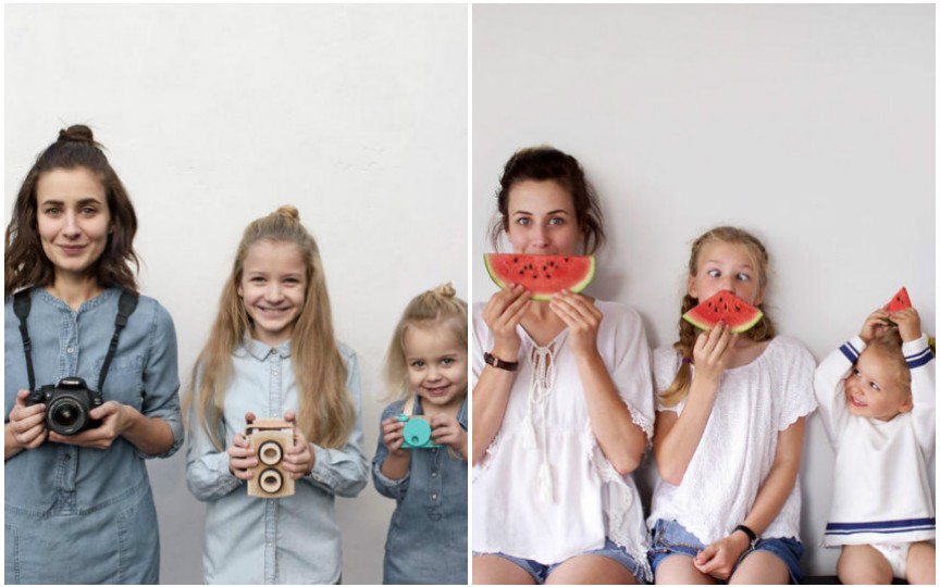O mămică face cele mai inedite fotografii împreună cu fiicele ei