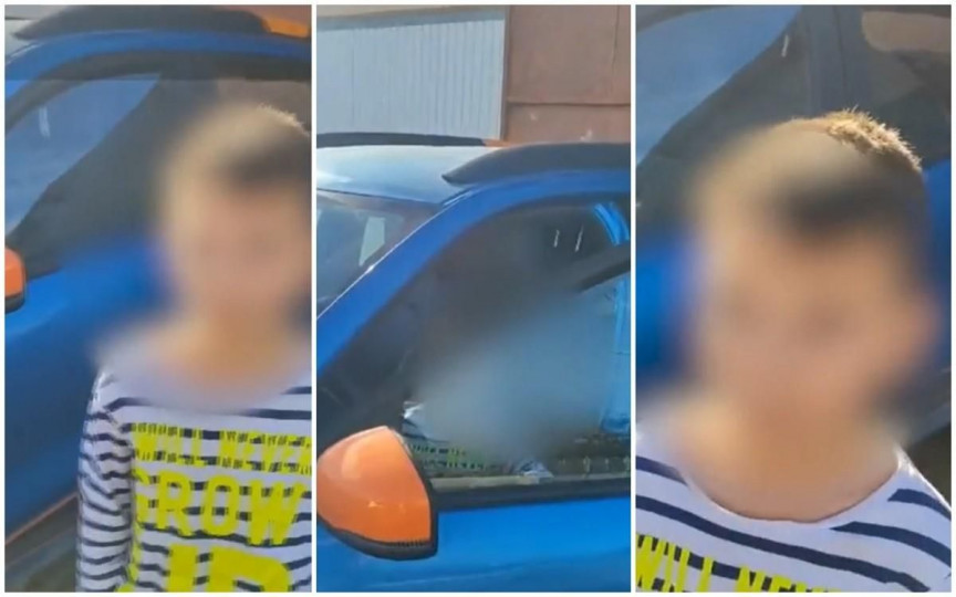 Copil de 7 ani, filmat în timp ce parca maşina pe o stradă din Constanţa. Nu ar fi la prima abatere