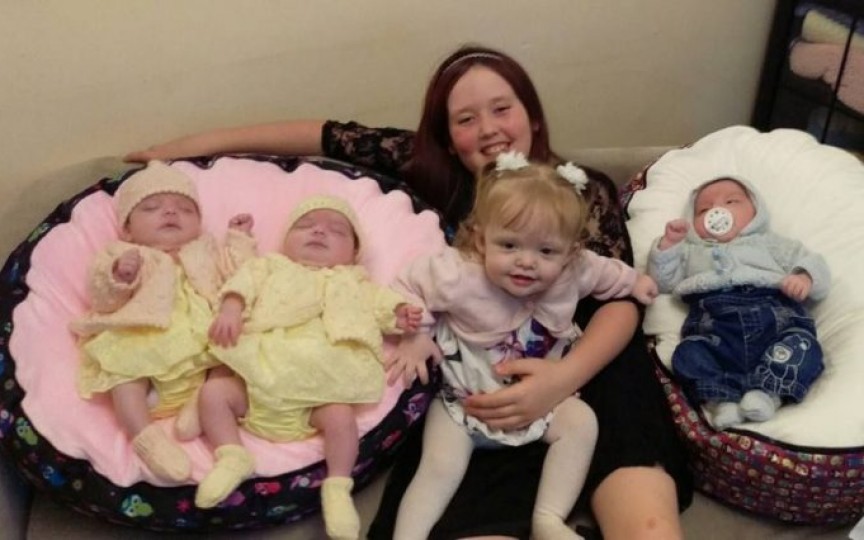 Un caz neobișnuit: A născut patru copii într-un an și micuții nu s-au născut în același timp