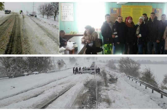 La Șoldănești s-a răsturnat un microbuz plin cu copii