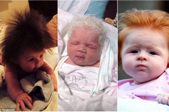Fotografiile amuzante ale nou-născuților cu părul lung fac înconjurul lumii