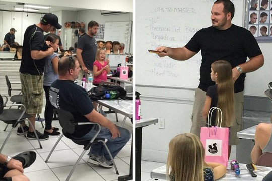 A deschis o şcoală unde îi învaţă pe taţi să aibă grijă de părul fetiţelor lor