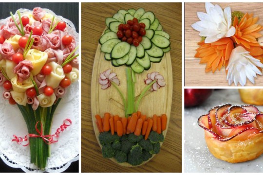 IDEI: Înfrumusețăm masa cu flori din fructe şi legume