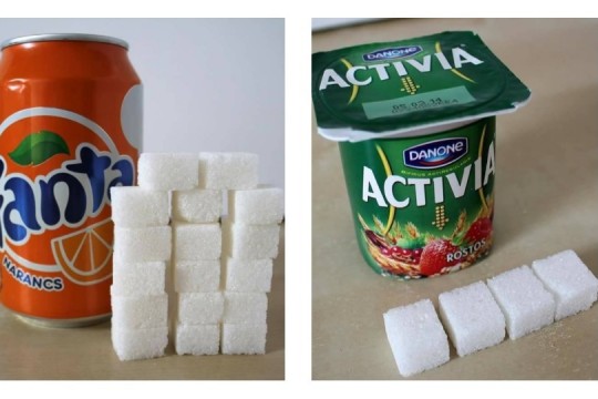 (FOTO) Cât zahăr conțin băuturile și mâncărurile preferate de copii