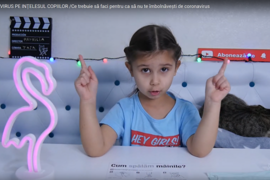 (VIDEO) Face vlogging la doar 5 ani, iar acum explică pe înțelesul copiilor cum să ne protejăm de coronavirus
