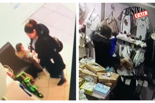 (VIDEO) Părinți surprinși cum fură haine pentru copii într-un centru comercial din capitală