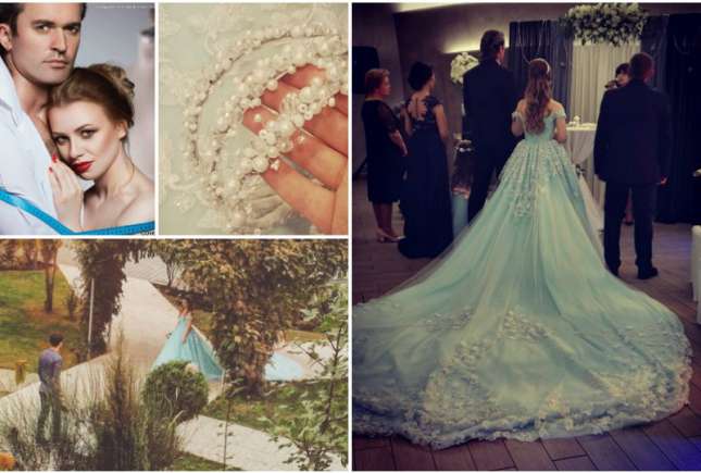 Designer la propria nuntă: Și-a cusut o rochie din 100 m de stofă!