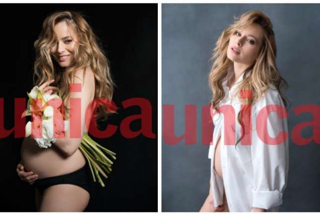 (FOTO) Actrița română, Laura Cosoi, gravidă în 7 luni, pozează aproape goală pe coperta unei reviste