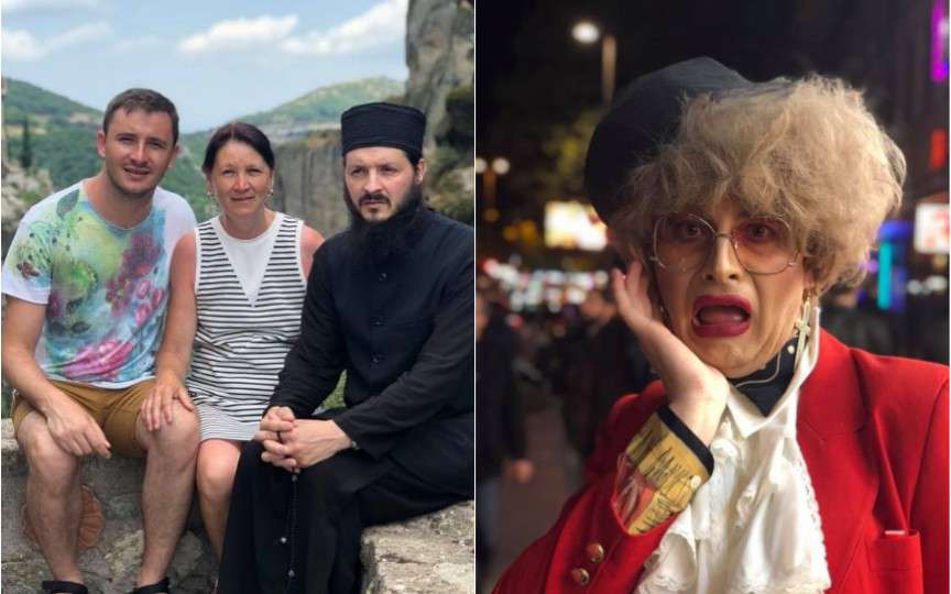 Emilian Crețu în vizită la fratele lui călugăr. Cât de mult seamănă cei doi