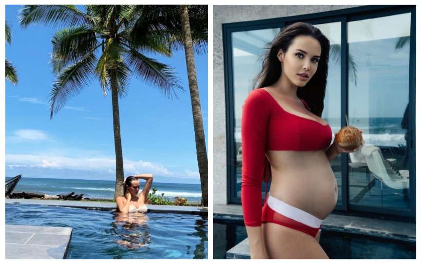 (FOTO) Iubita lui Timati arată cum combate apariția vergeturilor în perioada sarcinii