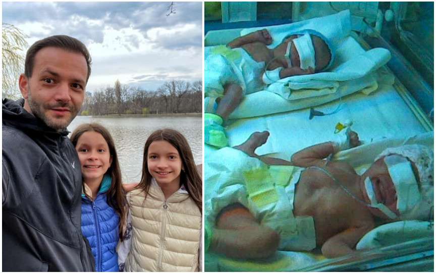 Mihai Morar despre gemenele sale născute prematur: Îmi dau lacrimile și acum când văd fotografia asta