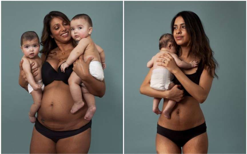 Corpul femeii după ce a născut. Mai multe proaspete mămici au participat la un proiect fotografic