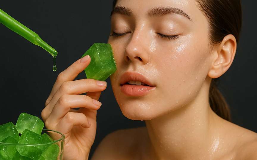 Cuburi de gheață cu aloe vera – secretul natural care estompează petele pigmentare și înlocuiește retinolul