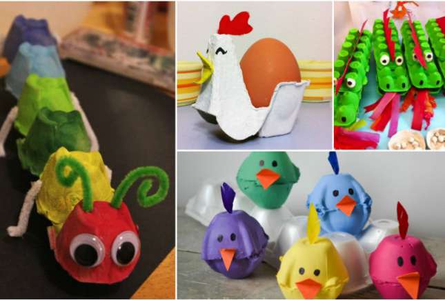 Idei ingenioase de aplicații pentru copii făcute din cofraje de ouă