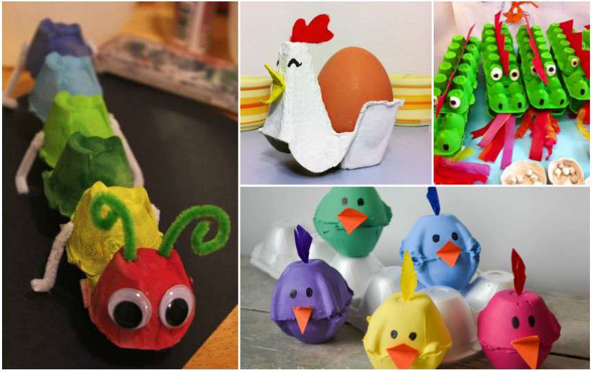 Idei ingenioase de aplicații pentru copii făcute din cofraje de ouă