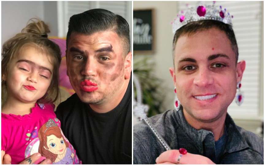 Cele mai adorabile fotografii ale taților care și-au lăsat fetițele să-i machieze