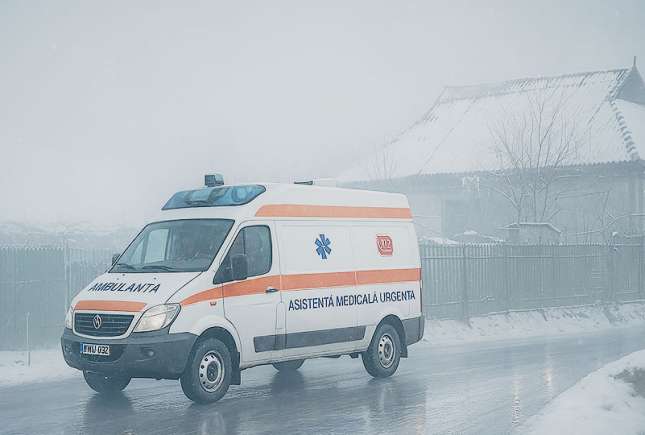 (Video) Polițiștii din Rezina au ajutat o femeie însărcinată să ajungă la ambulanță, blocată de ghețuș